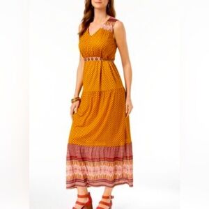 Style & Co Boho Bohemian Long Dress Large